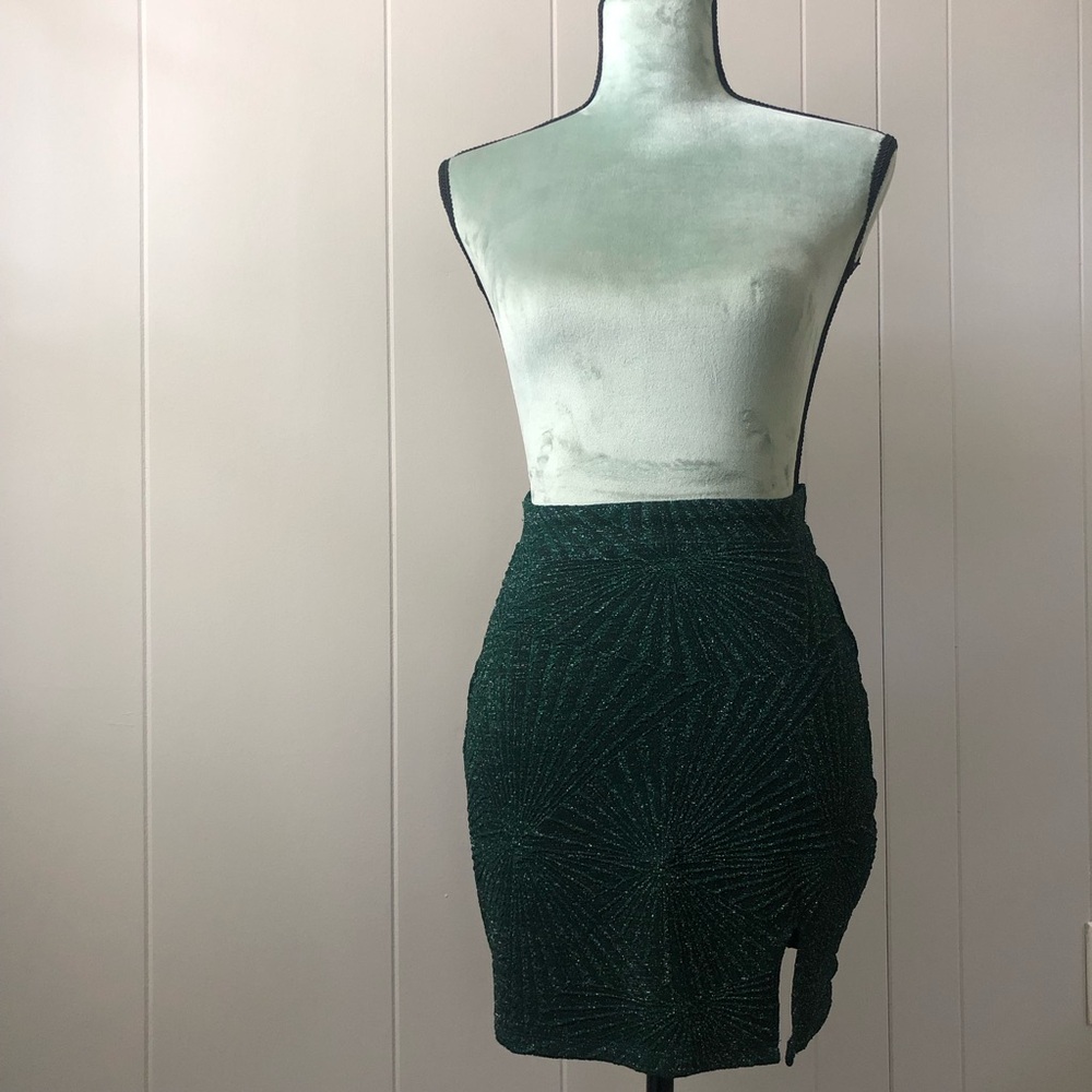 Speechless Dark Green Glitter Skirt